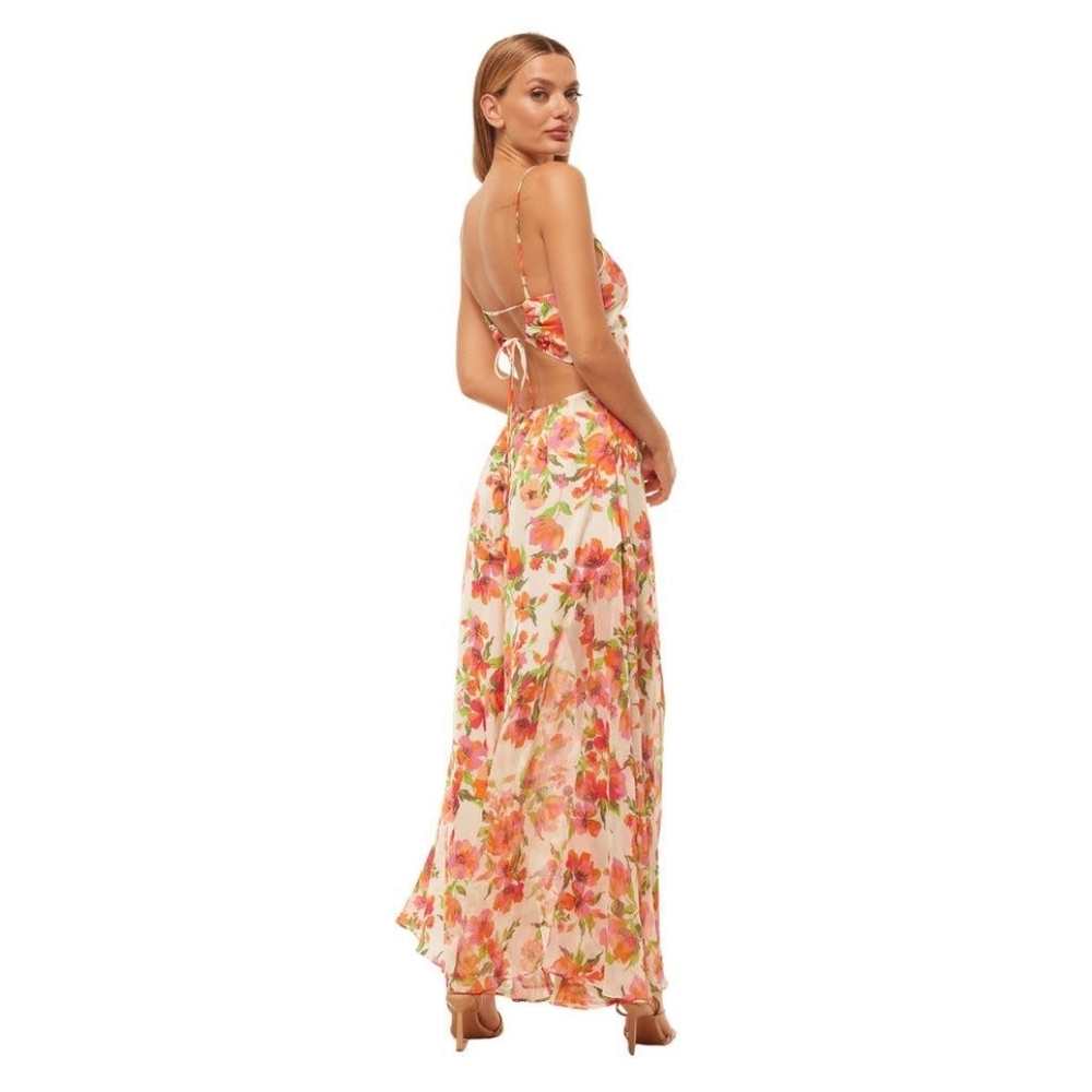 MISA Los Angeles Negine Maxi Dress in Palmarei Blooms Mix S Wedding Party Formal - Picture 5 of 12